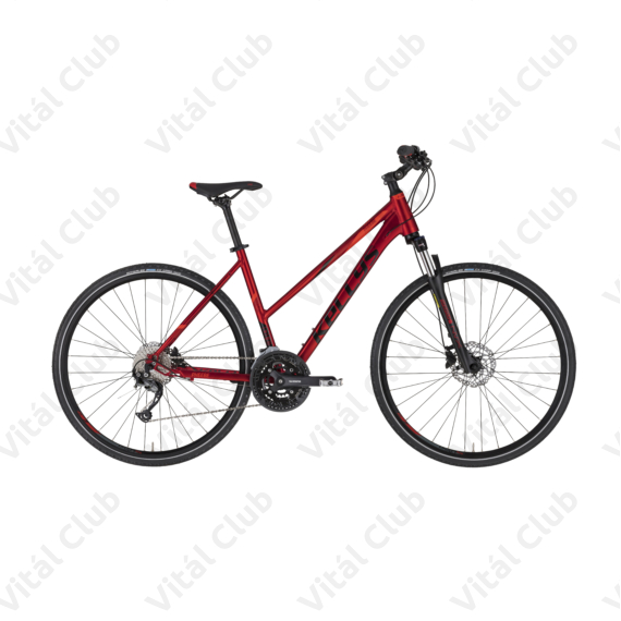 Kellys Pheebe 30 Dark Red női cross kerékpár 27 fokozatú Alivio váltó, Shimano hidraulikus tárcsafék, M/19"