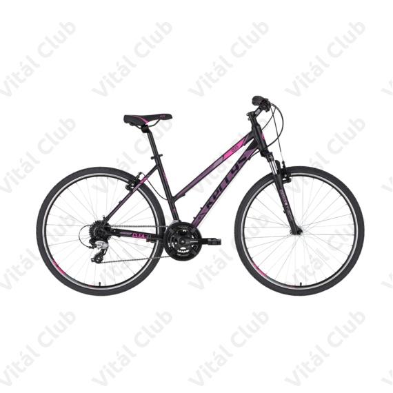 Kellys Clea 30 Black/Pink női cross kerékpár 24 fokozatú TX800 váltó, V-fék 17"