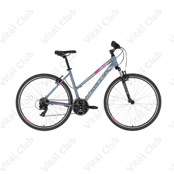 Kellys Clea 10 Grey/Pink női cross kerékpár 21 fokozatú TY300 váltó, V-fék 19"