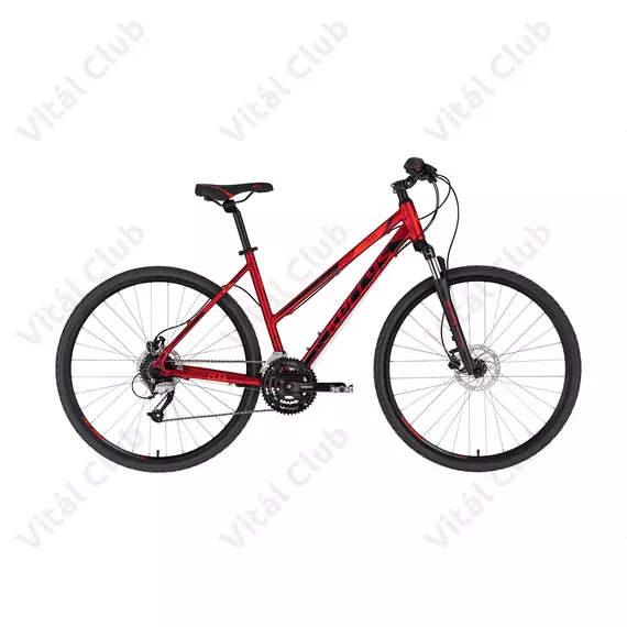 Kellys Clea 90 Dark Red női cross kerékpár 24 fokozatú Altus váltó, hidraulikus tárcsa, 19"