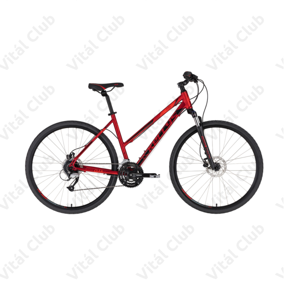 Kellys Clea 90 Dark Red női cross kerékpár 24 fokozatú Altus váltó, hidraulikus tárcsa, 19"