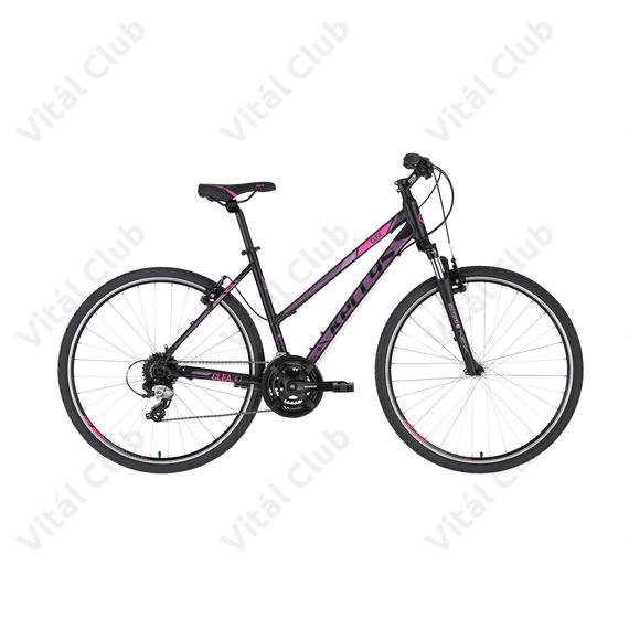 Kellys Clea 30 Black/Pink női cross kerékpár 24 fokozatú TX800 váltó, V-fék 19"