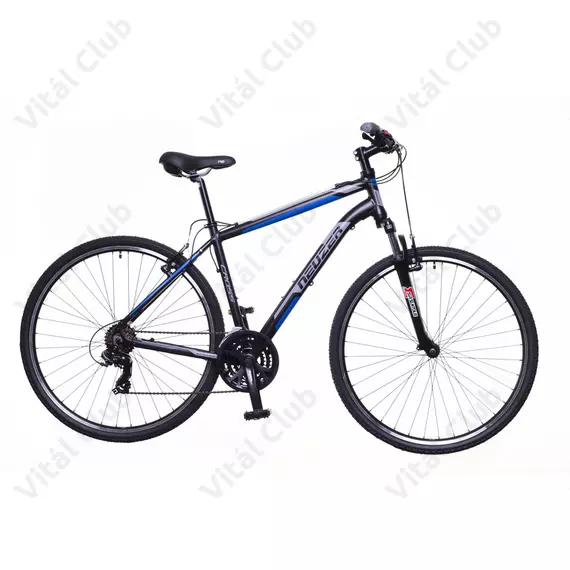Neuzer X100 férfi cross kerékpár 21sebességes Shimano váltó, fekete/kék-szürke 19"