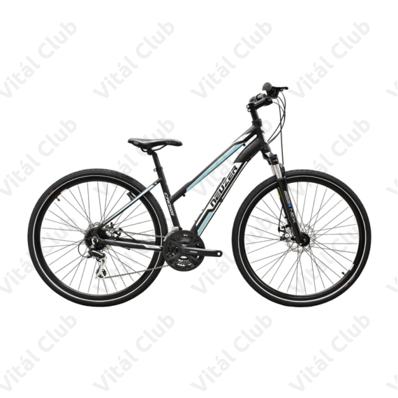 Neuzer X200 Disc női cross kerékpár 24sebességes Shimano váltó, fekete/fehér-kék 19"