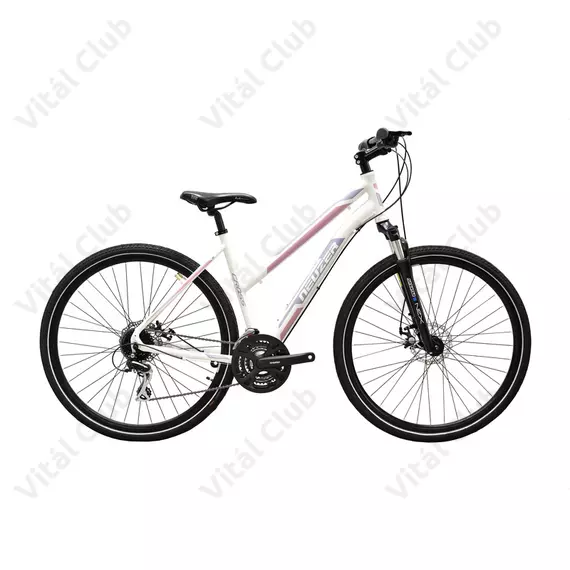 Neuzer X200 Disc női cross kerékpár 24sebességes Shimano váltó, fehér/bordó-mályva 19"