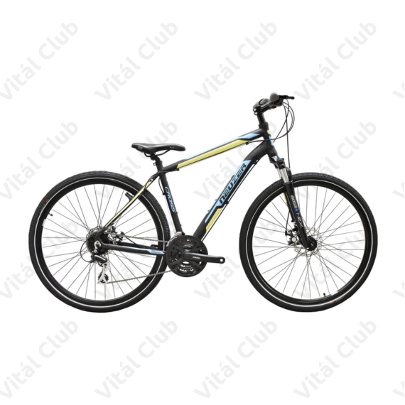Neuzer X200 Disc ffi cross kerékpár 24sebességes Shimano váltó, fekete/kék-sárga 19"