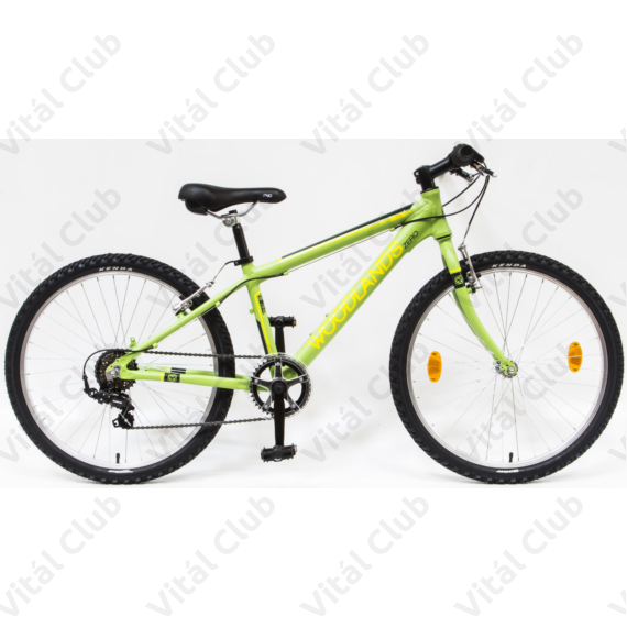 Csepel Woodlands Zero 24-es gyerek kerékpár alumínium vázzal, 6sebességes, matt zöld