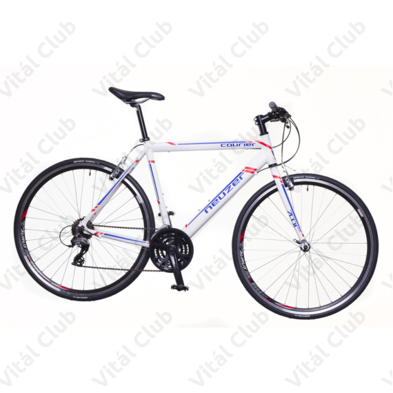 Neuzer Courier fitness kerékpár 21 fokozatú Shimano Acera váltórendszer, fehér/kék-piros 54cm