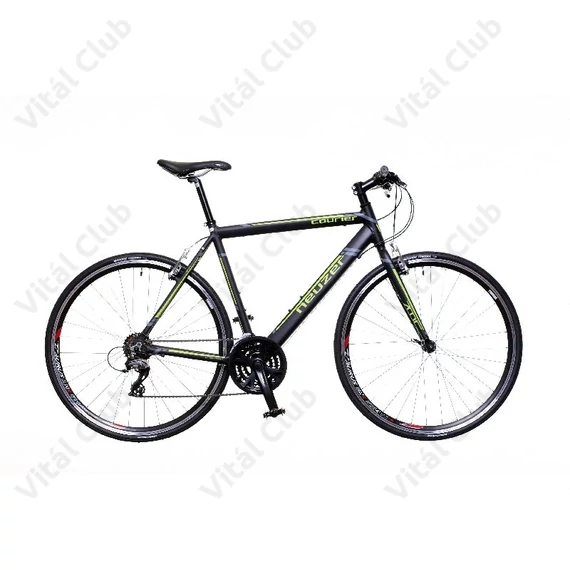 Neuzer Courier fitness kerékpár 21 fokozatú Shimano Acera váltórendszer, matt fekete/zöld-szürke 54cm