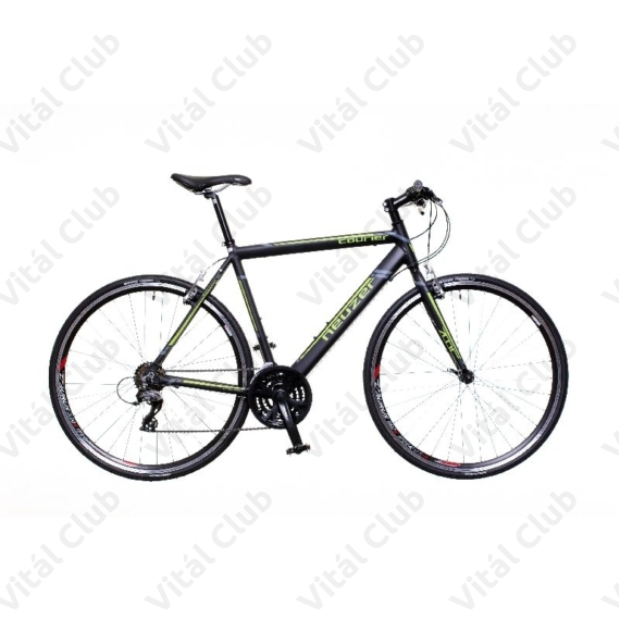 Neuzer Courier fitness kerékpár 21 fokozatú Shimano Acera váltórendszer, matt fekete/zöld-szürke 54cm