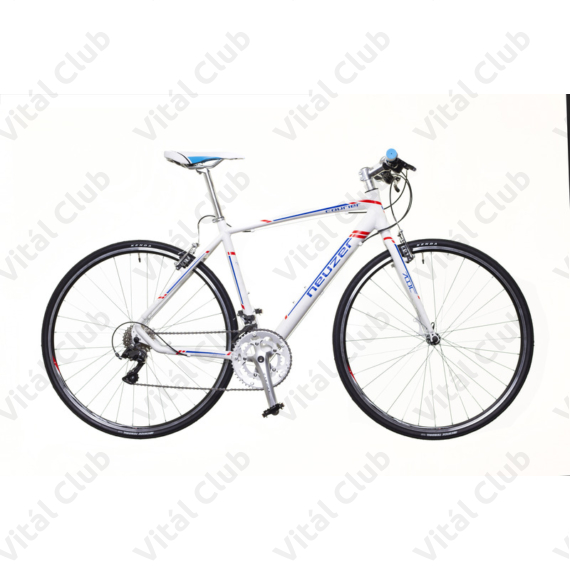 Neuzer Courier DT fitness kerékpár 16 fokozatú Shimano Claris váltó, fehér/kék-piros, 53cm