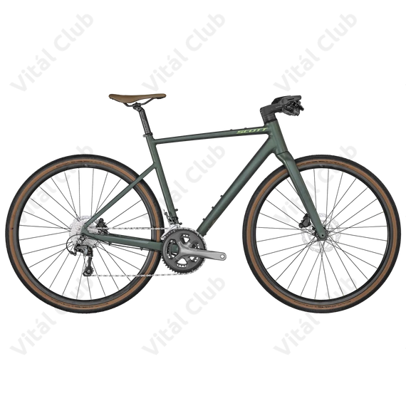 Scott Metrix 20 fitness kerékpár 2x10 fokozatú Shimano Tiagra váltó carbon villa sötétzöld 54cm