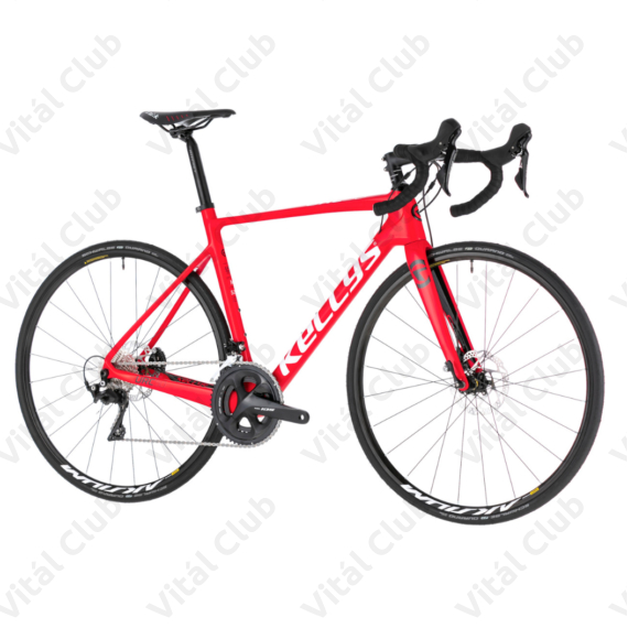 Kellys URC 50 Red országúti kerékpár 22 fokozatú Shimano 105 szett, hidr. tárcsa, karbon váz+villa, M