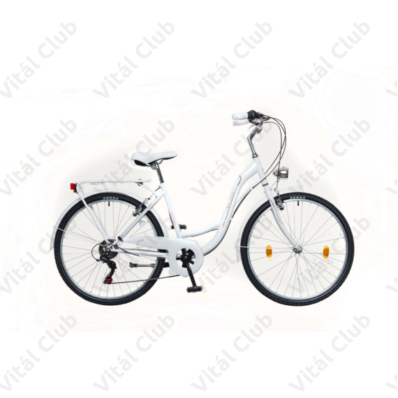 Neuzer Ravenna 6 28"-os városi kerékpár 6 fokozatú Shimano váltó, fehér/pink-türkiz