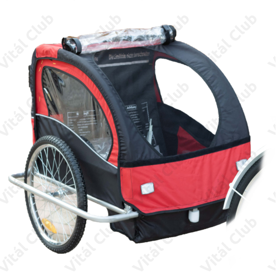 Gyermekutánfutó 2 gyermek szállítására (összsúly: max.40kg) könnyedén le/felszerelhető jogging szett, piros