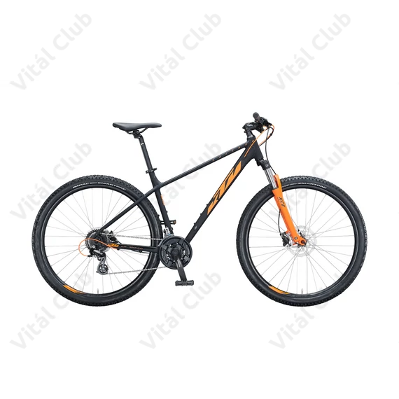 KTM Chicago 29"-os MTB kerékpár 24 fokozatú Shimano Altus váltó, hidraulikus tárcsafék, matt fekete/narancs 15"