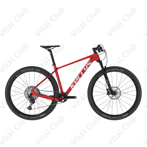 Kellys Hacker 70 Red/White Carbon 29"-os MTB kerékpár, 1x12 fokozatú Deore XT váltó, Rock Shox tel. L