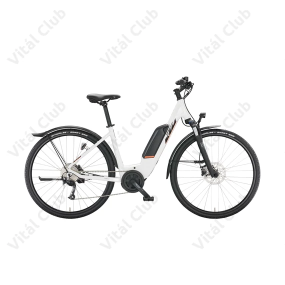 KTM Macina Cross P510 Street elektromos kerékpár Bosch Performance Line, 9 fokozatú Altus váltó, monováz, fehér 43cm