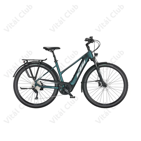 KTM Macina Tour CX 510 elektromos kerékpár Bosch Performance Line CX, 10 fokozatú Deore váltó, női, zöld/ezüst 46cm
