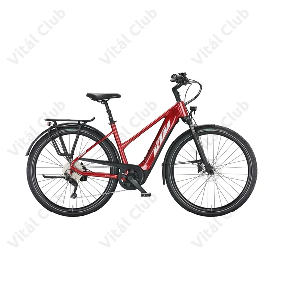 KTM Macina Tour CX 510 elektromos kerékpár Bosch Performance Line CX, 10 fokozatú Deore váltó, női, piros/ezüst 46cm