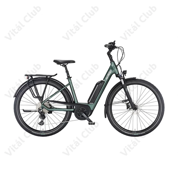 KTM Macina Fun P510 elektromos kerékpár Bosch Performance Smart meghajtás 75Nm/545Wh, monováz, moha zöld, 46cm