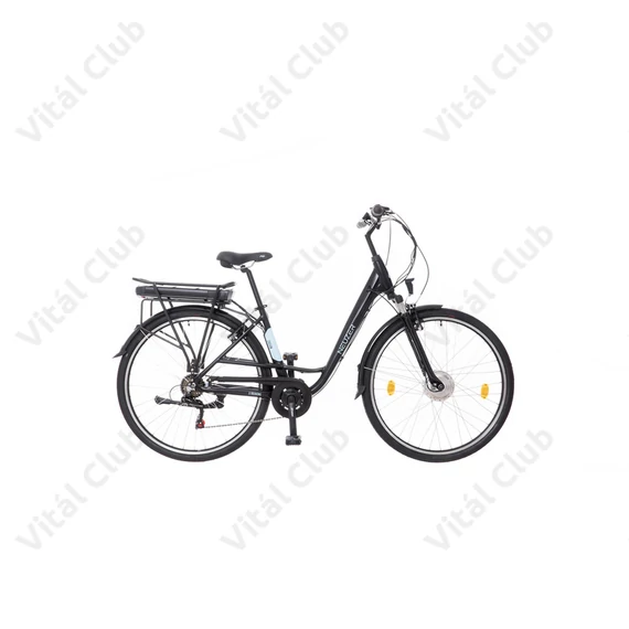 Neuzer E-Trek női trekking Ebike/pedelec 28"-as kerék, 36V/250W motor, 11,6Ah Li-ion akku, 6 sebességes, teleszkóp, mattfekete/kék 19"