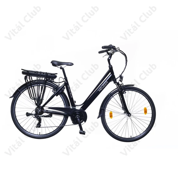 Neuzer Hollandia Optima Delux városi Ebike/pedelec 28"-as kerék, 7 fokozatú váltó, középmotor, 13Ah Li-ion akku, fekete 18"