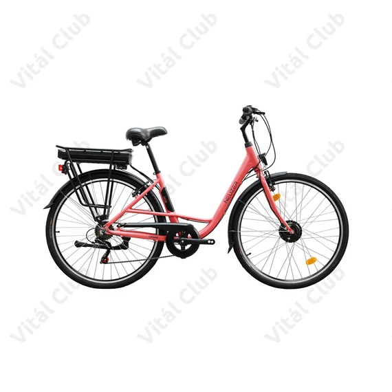 Neuzer E-Trek női trekking Ebike/pedelec 28"-as kerék, 36V/250W motor, 11,6Ah Li-ion akku, 6 sebességes, korall/fekete 19"