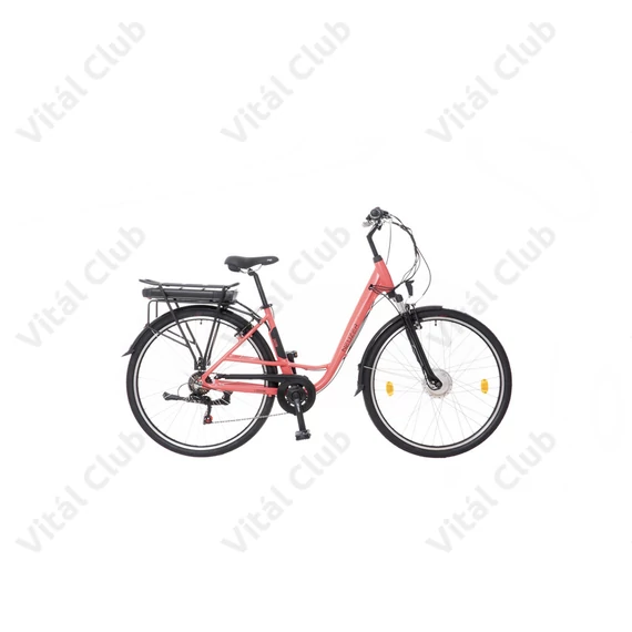 Neuzer E-Trek női trekking Ebike/pedelec 28"-as kerék, 36V/250W motor, 11,6Ah Li-ion akku, 6 sebességes, teleszkóp, rózsaszín/fekete 17"