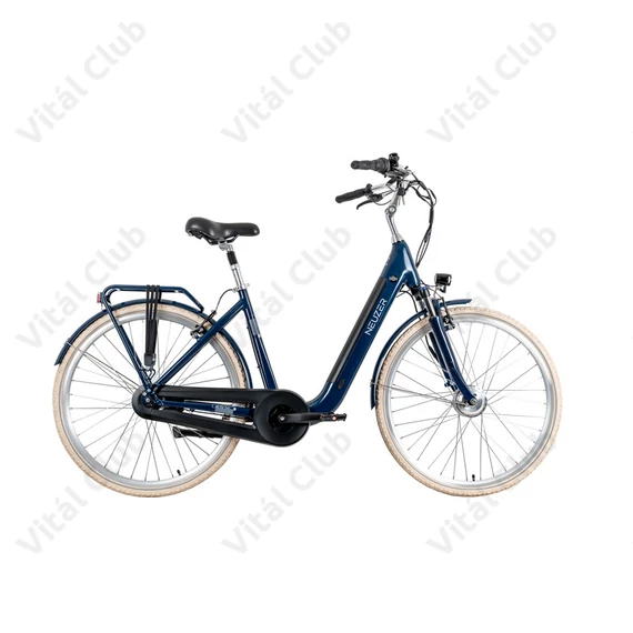 Neuzer Easyboarding alacsonyátlépésű ebike acélkék integrált 461Wh-s akkumulátorral és nyomatékszenzorral