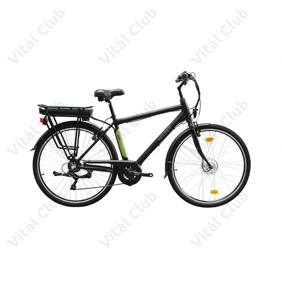 Neuzer E-Trek ebike/pedelec aluvázas férfi 6seb, 28"-as kerék, 36V/250W motor, 11Ah Li-ion akku, fekete/zöld, 21"