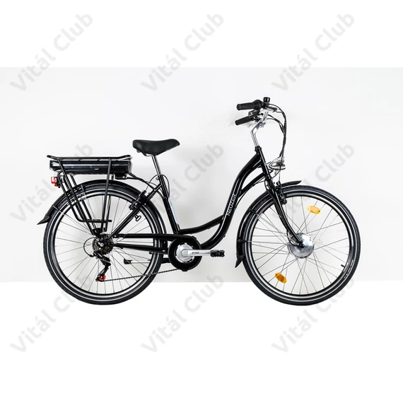 Neuzer Genova pedelec női 6 sebességes, 26"-os kerék, 36V/240W motor, 11aH akku, fekete/fehér 17"