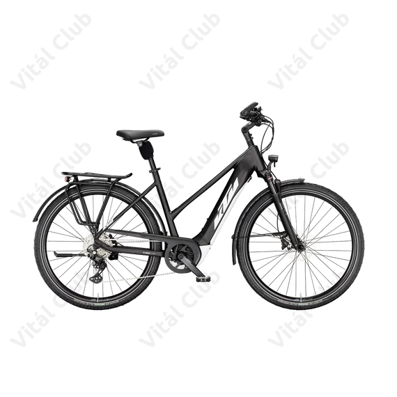 KTM Macina Tour CX625 LTD64 ebike 46 cm-es női vázzal Bosch CX 85Nm motorral és 625Wh akkuval 10 fokozatú Deore váltó matt fekete