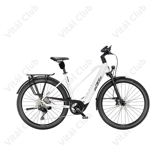 KTM Macina Style 820 női trekking Ebike/pedelec kerékpár Bosch Performance Line CX 100Nm/800Wh, 11 fokozatú CUES váltó, fehér, trapéz vázas 43cm