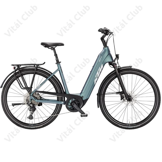 KTM Macina Tour PX610 ebike Smart Bosch PX 85Nm motorral és 600Wh akkuval 10 fokozatú CUES váltó, bright teal matt, monovázas 46cm
