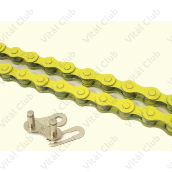 KMC Z410 lánc+patentszem 1 sebességes kerékpárhoz 1/2"x1/8", sárga