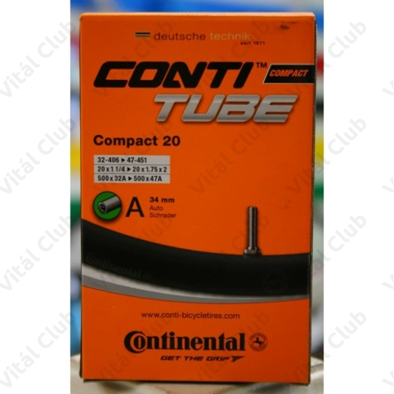 20" Continental tömlő, belső gumi 20x1,95/2,5 34mm-es autószeleppel
