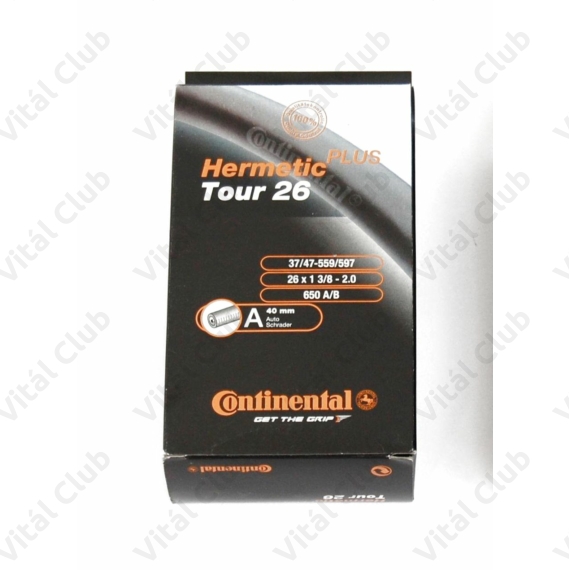 26" Continental Tour Hermetic MTB tömlő 26x1,5-2,1" 40mm hosszú menetes autoszelep (AV)