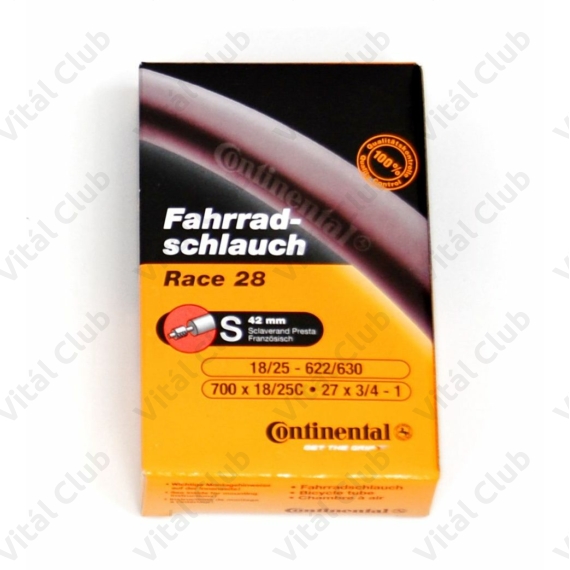Continental Race28 18/25-622 országúti tömlő, belső gumi 42mm hosszú szingoszeleppel (SV)