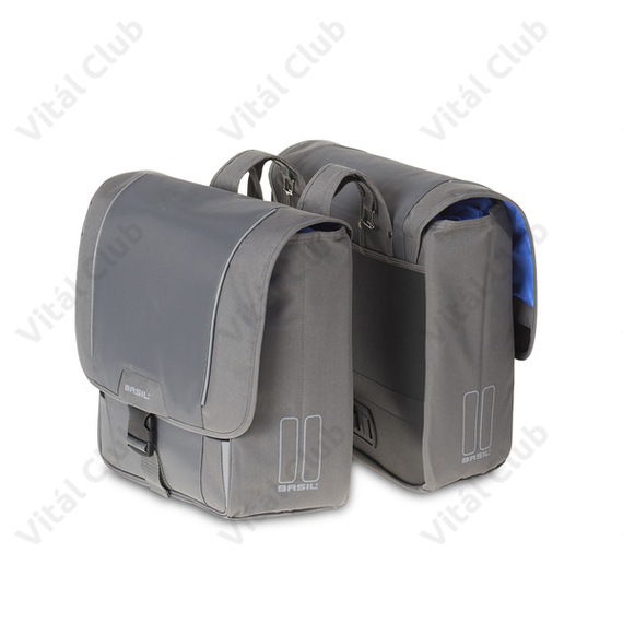 Basil Sport Design táska csomagtartóra 2 részes, 32L kapacitás, fényvisszaverős, szürke