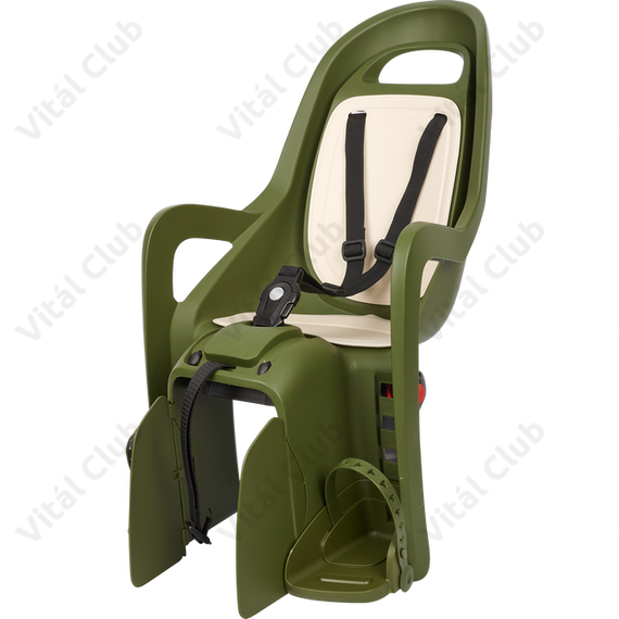 Polisport Groovy Maxi gyerekülés csomagtartóra sötétzöld/krém