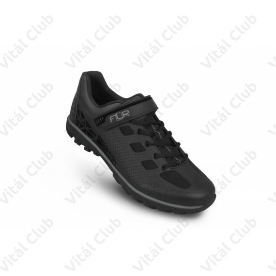 FLR Rexston  Szabadidő/Gravel cipő, fűzős, rejtett stopli 38-47-es méret fekete/szürke