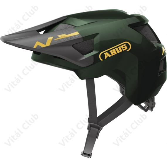 Abus Youdrop extravagány kerékpáros sportsisak ifjaknak moss green S-es méret 48-55 cm fejkerületre