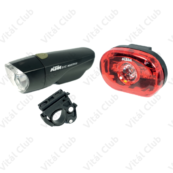 KTM Lightset lámpakészlet LED-es, 1 Watt + 0,5 Watt, fekete, elemes