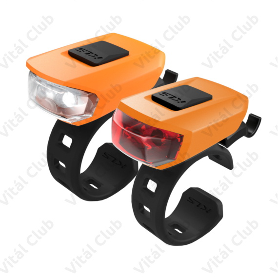 Kellys KLS Vega USB narancs világítás készlet, tölthető, LED-es mini, szilikonos
