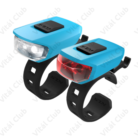 Kellys KLS Vega USB sky blue világítás készlet, tölthető, LED-es mini, szilikonos