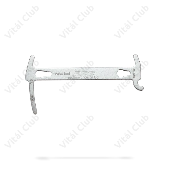 BBB Chainchecker BTL-125 multifunkciós láncnyúlás mérő szerszám rovátkákkal,5/6/8mm kónusz nyílás