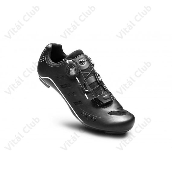 FLR Elite Road F-22 II országúti cipő, karbon talp, Reel Knob damilos fűző, fekete, 41-es