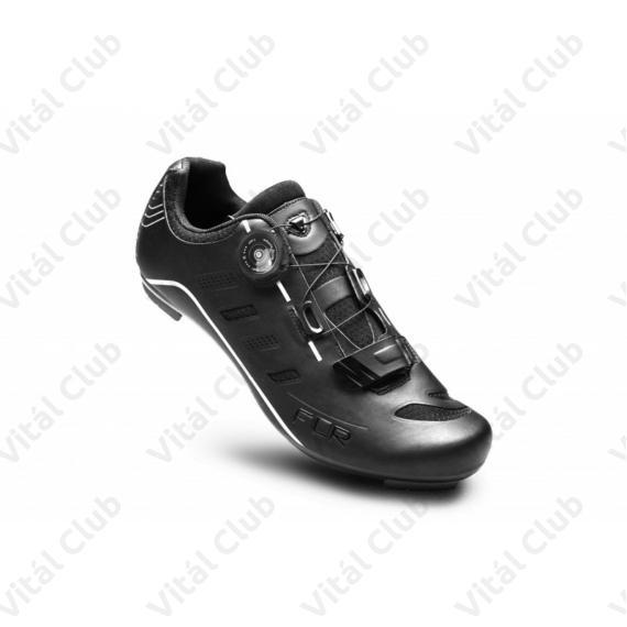 FLR Elite Road F-22 II országúti cipő, karbon talp, Reel Knob damilos fűző, fekete, 43-as