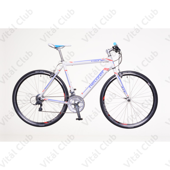 Neuzer Courier DT fitness kerékpár 16 fokozatú Shimano Claris váltó, fehér/kék-piros, 54cm
